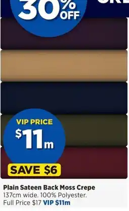 Spotlight Plain Sateen Back Moss Crepe offer