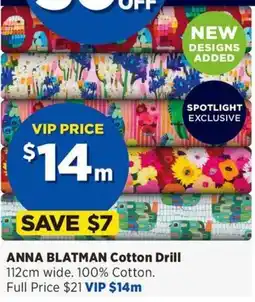 Spotlight Anna Blatman Cotton Drill offer
