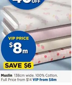 Spotlight Muslin 138cm wide. 100% Cotton offer