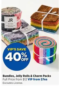 Spotlight Bundles, Jelly Rolls & Charm Packs offer
