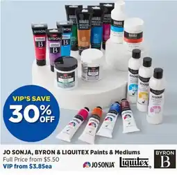 Spotlight Jo Sonja, Byron & Liquitex Paints & Mediums offer