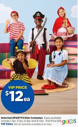 Spotlight SPARTYS Kids Costumes offer