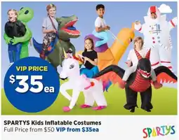 Spotlight SPARTYS Kids Inflatable Costumes offer