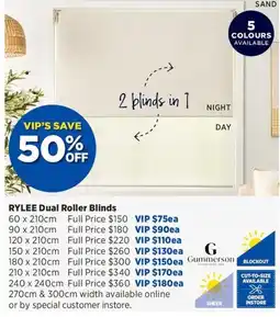 Spotlight Rylee Dual Roller Blinds offer