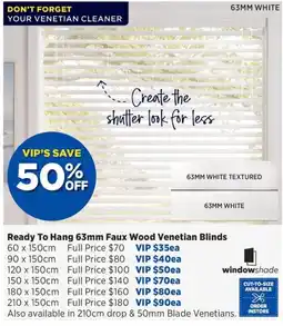 Spotlight Ready To Hang Faux Wood Venetian Blinds offer