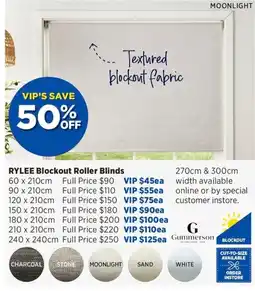 Spotlight Rylee Blockout Roller Blinds offer