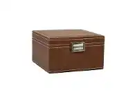 Genieve Faux Leather Jewellery Box, Tan
