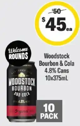 Liquorland Woodstock Bourbon and Cola offer
