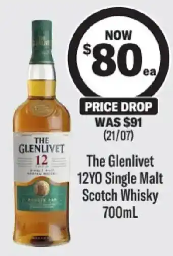 Liquorland The Glenlivet 12YO Single Malt Scotch Whisky offer