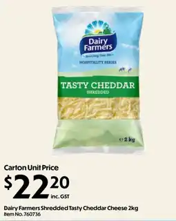 C-Store Distribution Dairy Farmers Shredded Tasty Cheddar Cheese offer