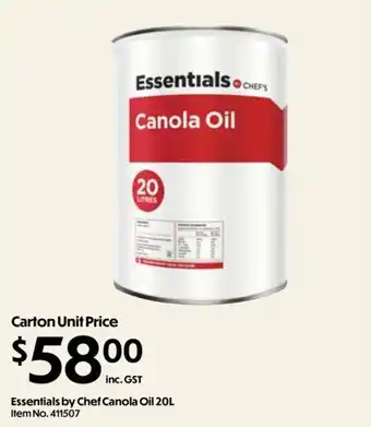 Essentials by Chef Canola Oil