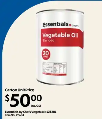 Essentials by Chefs Vegetable Oil