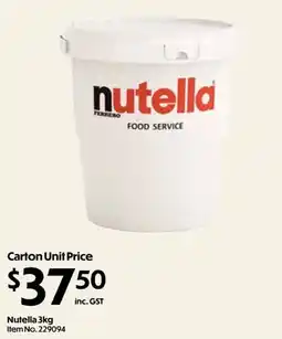 C-Store Distribution Nutella Food Service offer