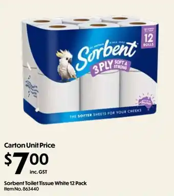 Sorbent Toilet Tissue White
