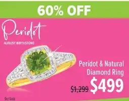 Shiels Peridot & Natural Diamond Ring offer