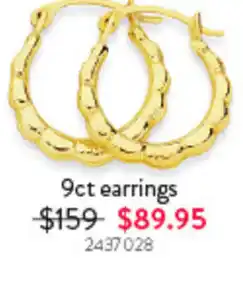 Goldmark 9ct earrings offer