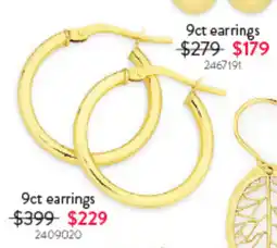 Goldmark 9ct earrings offer
