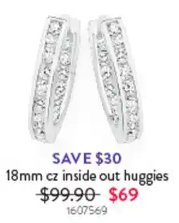 Goldmark 18mm cz inside out huggies offer