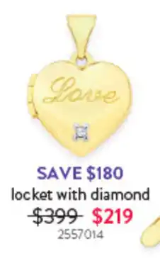 Goldmark locket with diamond offer