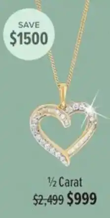 Shiels Diamond Heart Pendant 1/2 Carat offer