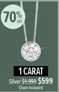 Shiels 1 Carat Silver Necklace offer