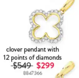 Goldmark clover pendant with 12 points of diamonds offer