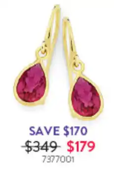 Goldmark Gold Teardrop Ruby Earrings offer