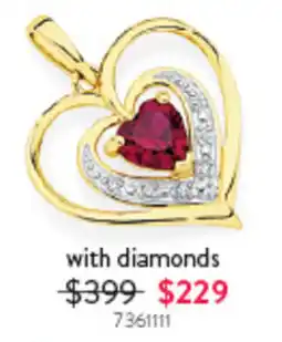 Goldmark heart pendant with diamonds offer