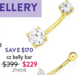 Goldmark cz belly bar offer