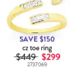 Goldmark cz toe ring offer