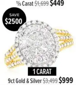 Shiels 1 Carat 9ct Gold & Silver offer