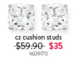 Goldmark cz cushion studs offer