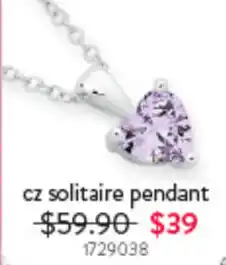 Goldmark cz solitaire pendant offer