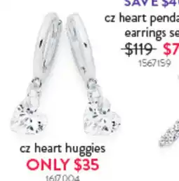 Goldmark cz heart huggies offer