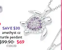 Goldmark amethyst cz turtle pendant offer