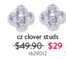 Goldmark cz clover studs offer