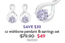 Goldmark cz wishbone pendant & earrings set offer