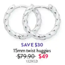 Goldmark 15mm twist huggies offer