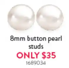 Goldmark 8mm button pearl studs offer