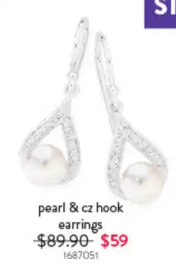 Goldmark pearl & cz hook earrings offer