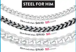 Goldmark Steel for Him 55cm curb chain offer