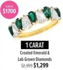 Shiels 1 Carat Created Emerald & Lab Grown Diamonds offer