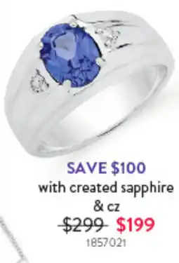 Goldmark Ring with created sapphire & cz offer