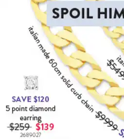 Goldmark 5 point diamond earring offer