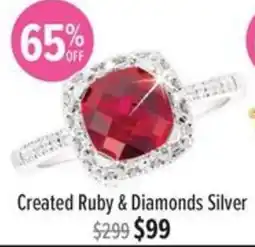 Shiels Created Ruby & Diamonds Silver offer