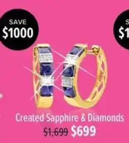 Shiels Created Sapphire & Diamonds offer