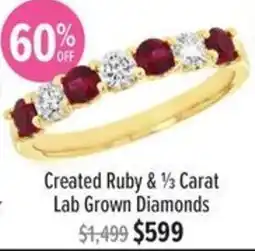 Shiels Created Ruby & 1/3 Carat Lab Grown Diamonds offer