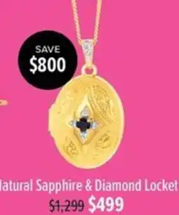 Shiels Natural Sapphire & Diamond Locket offer