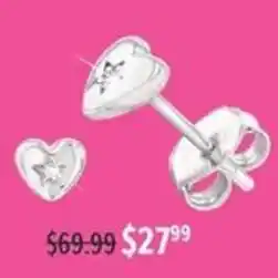 Shiels Heart stud earrings offer
