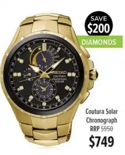 Shiels Seiko Coutura Solar Chronograph offer